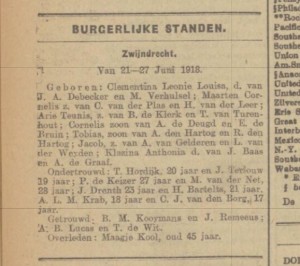 3 juli 1918 Dordtsche Courant